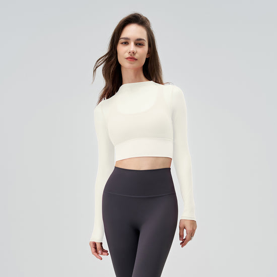 Exercise Mesh Slimming T-shirt Round Neck Quick-drying Thin Long Sleeve