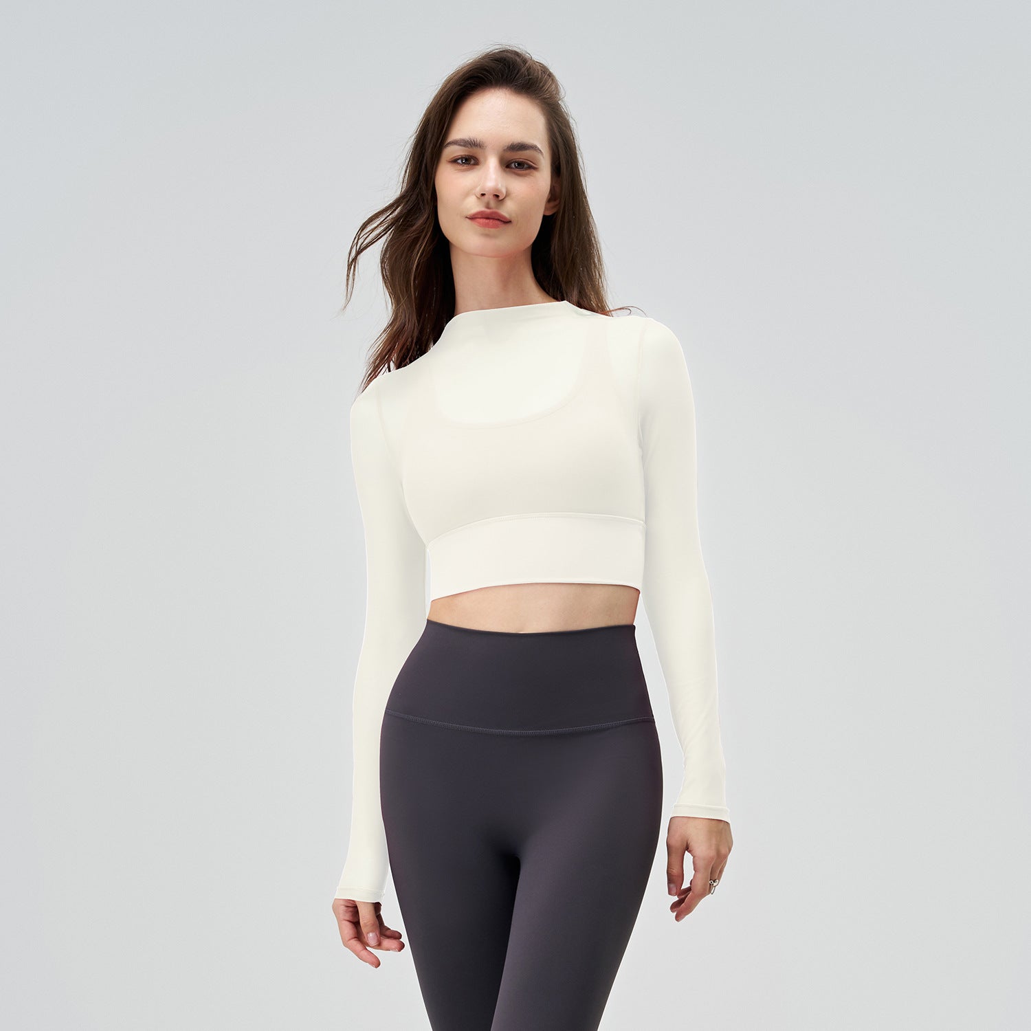Exercise Mesh Slimming T-shirt Round Neck Quick-drying Thin Long Sleeve