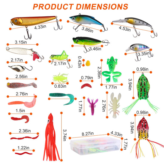 375Pcs Fishing Baits And Tackle Box Saltwater Freshwater Fishing Lures Kit