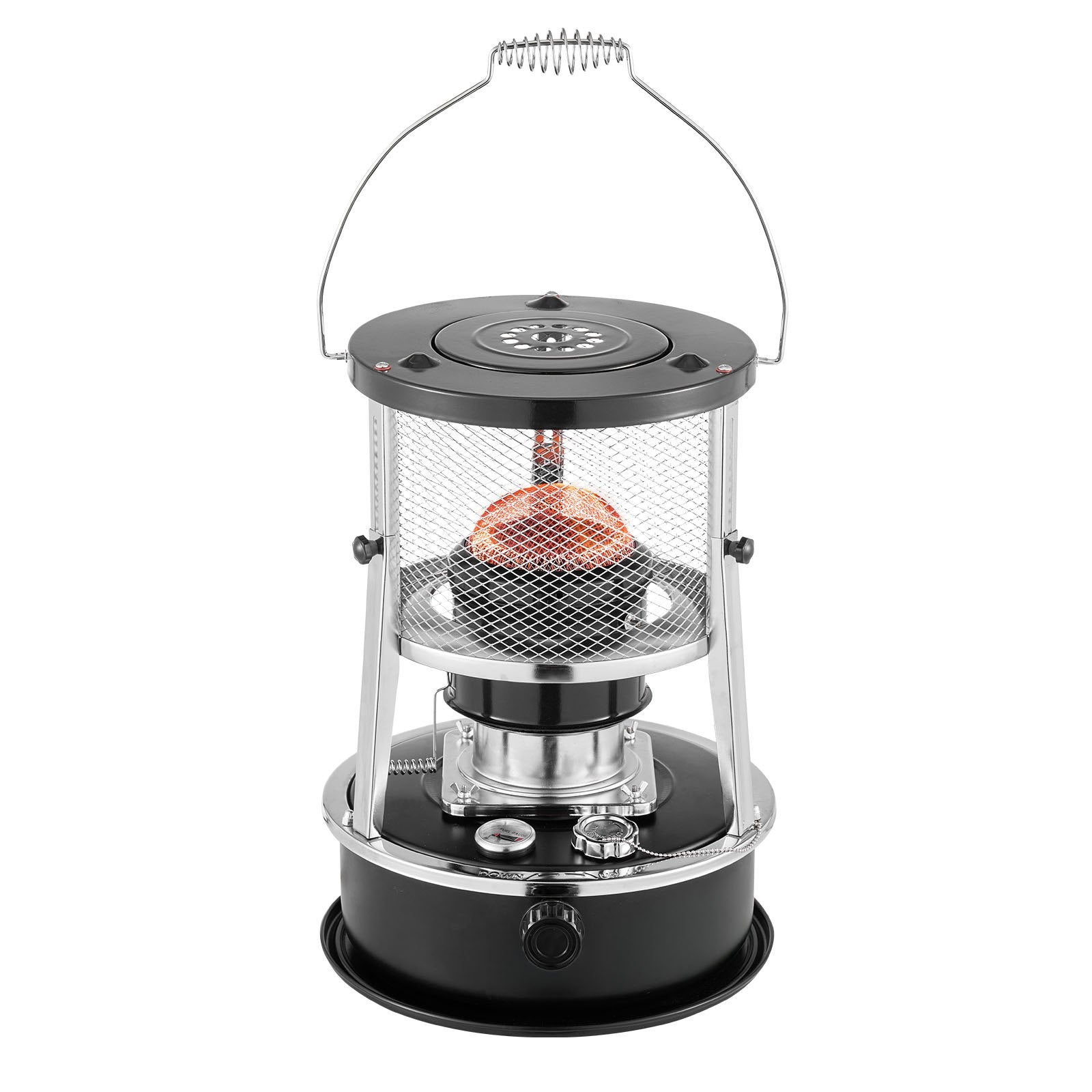 9000 BTU Portable Kerosene Heater & Stove, 2 In 1 Non-Electric Indoor Outdoor Heater With Adjustable Height & Flame & Easy Storage,for Camping, Hunting, Cooking, Home, Garage, Black