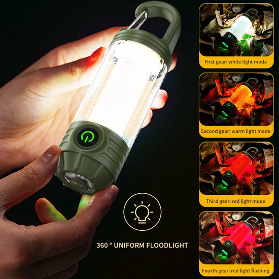 1PC Outdoor LED Camping Light Waterproof Portable Long Lasting Tent Light With Hanging Hook For Hiking Fishing Backpacking Strong Lighting