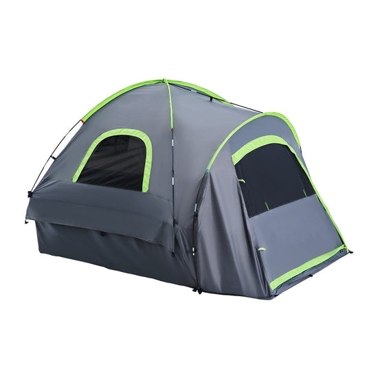 Pickup Truck Tent, Fit 6.4-6.7 Ft Truck Tents For Camping, Waterproof PU2000 2-3 Person Sleeping Truck Bed Tent With Double Layer Design Windows, Sturdy Truck Bed Camper Shell With Storage Bag