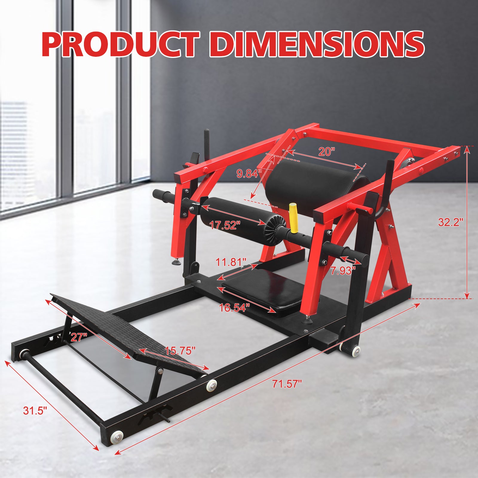 Hip Thrust Machine, Bridge Machine With Weight Holder, For Glute Muscles Building