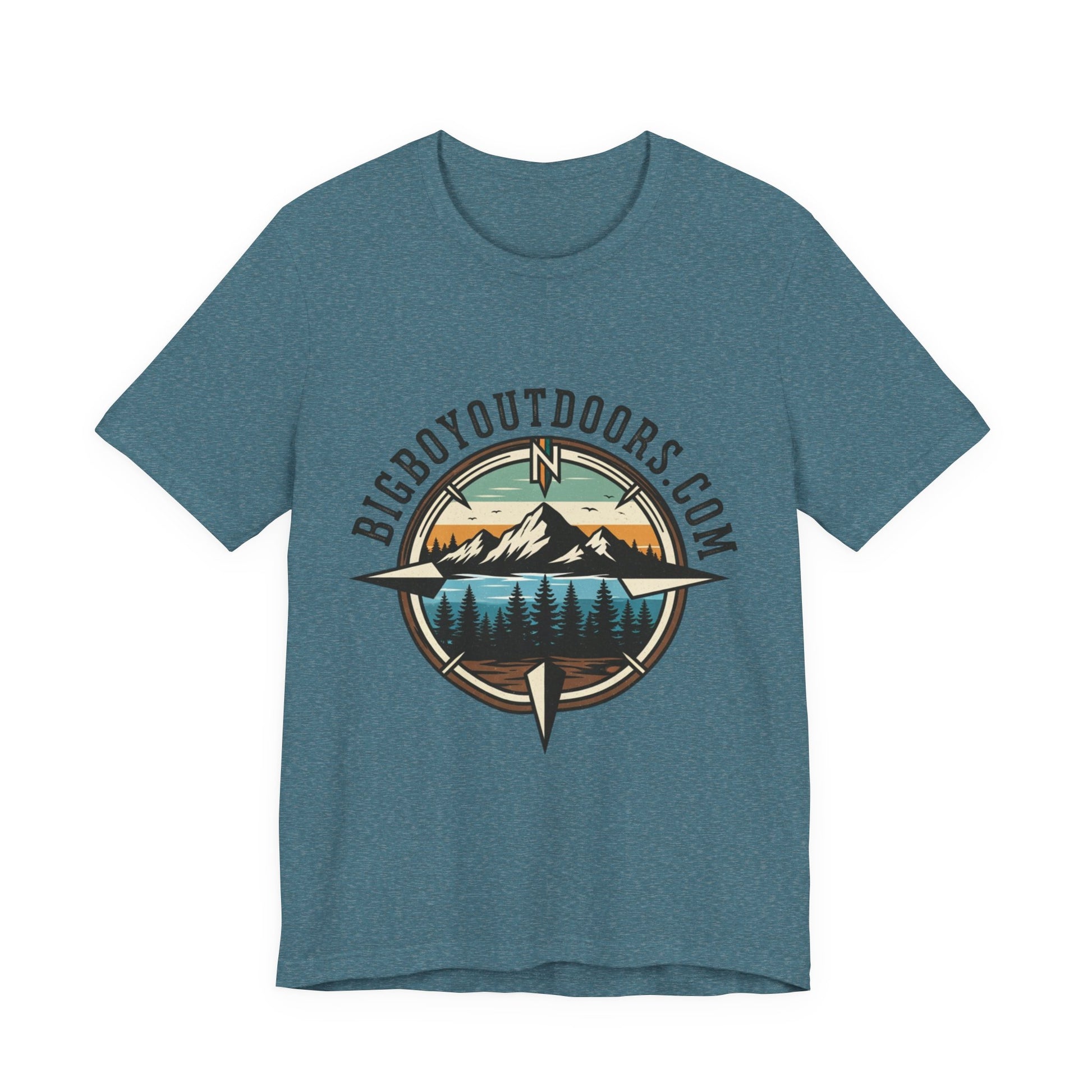 Adventure Compass T‑Shirt — BigBoyOutdoors.com Mountain & Lake Logo Tee
