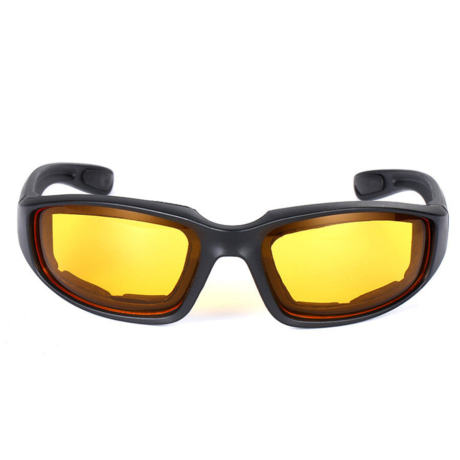 Chopper Cycling Sports Sunglasses UV400 Protection For Cycling Fishing Driving Glasses Wind Resistant Yellow Lens 3 Pack