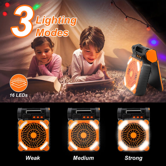 1Pc Solar Camping Fan With LED Lantern 5200mAh Rechargeable Battery Operated Portable Fan With Emergency Power Bank 4 Wind Speeds 3 Light Modes For Hiking Fishing Travel