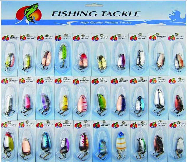 Metal Lures Set 30x Spinnerbait Fishing Hard Lure Pike, Salmon, and Bass