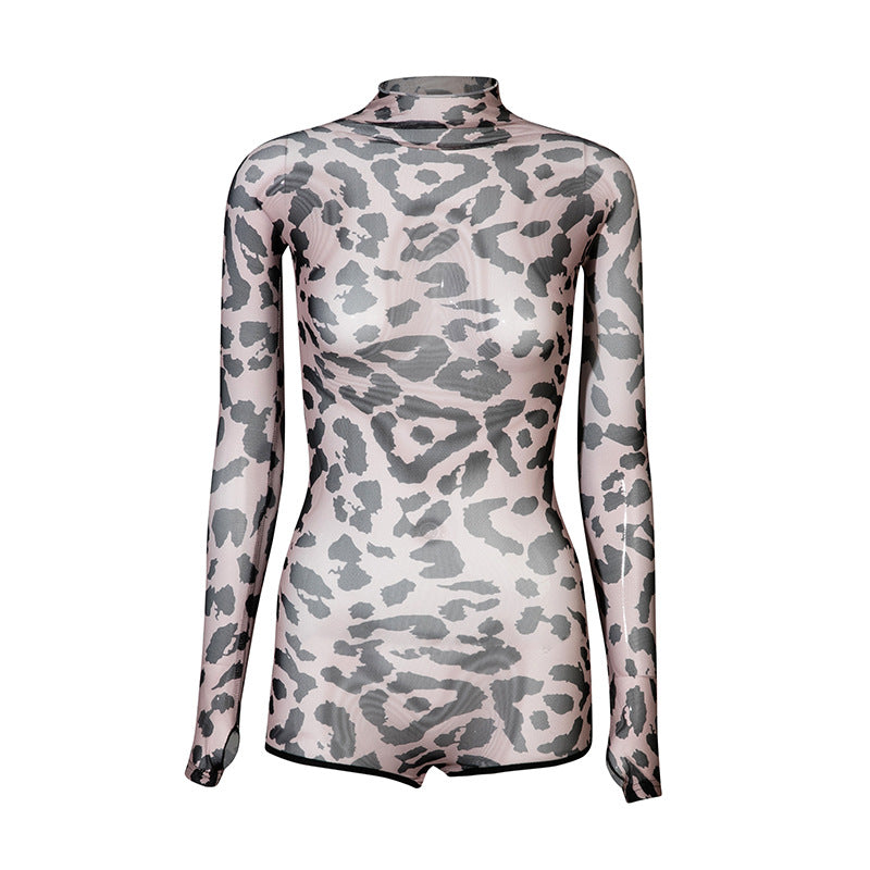 Women's Long Sleeve Overall Mesh Jumpsuit Exercise Clothing