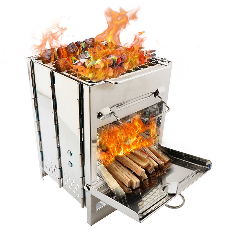 Lightweight Camping Stove Adjustable Folding Wood Stove