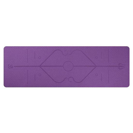 Non Slip TPE Yoga Mat Position Line Beginner