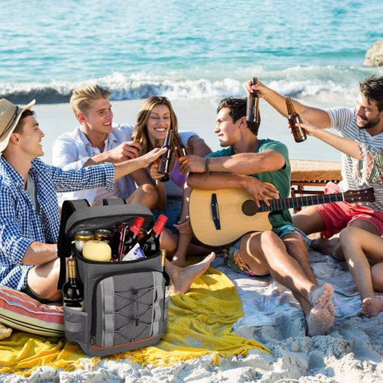 Cooler Backpack 36 Can Leakproof Insulated Cooler Backpack With 25L-6.6Gal For Picnic Camping Beach Hiking Fishing Travel