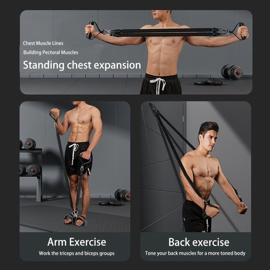 Resistance Tension Bands With Foot Pedals And Handles,