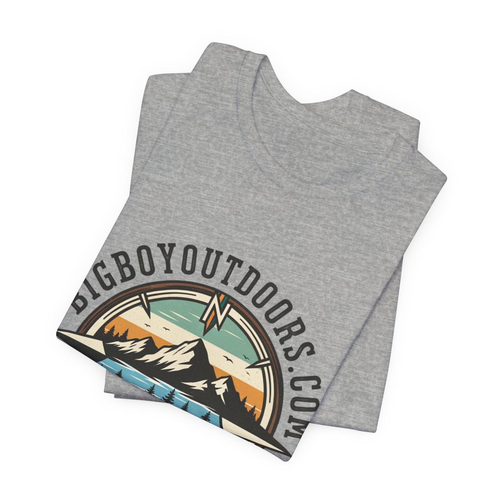 Adventure Compass T‑Shirt — BigBoyOutdoors.com Mountain & Lake Logo Tee