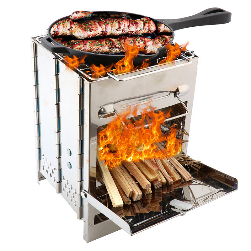 Lightweight Camping Stove Adjustable Folding Wood Stove