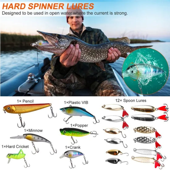 375 pc Fishing Bait And Tackle Box