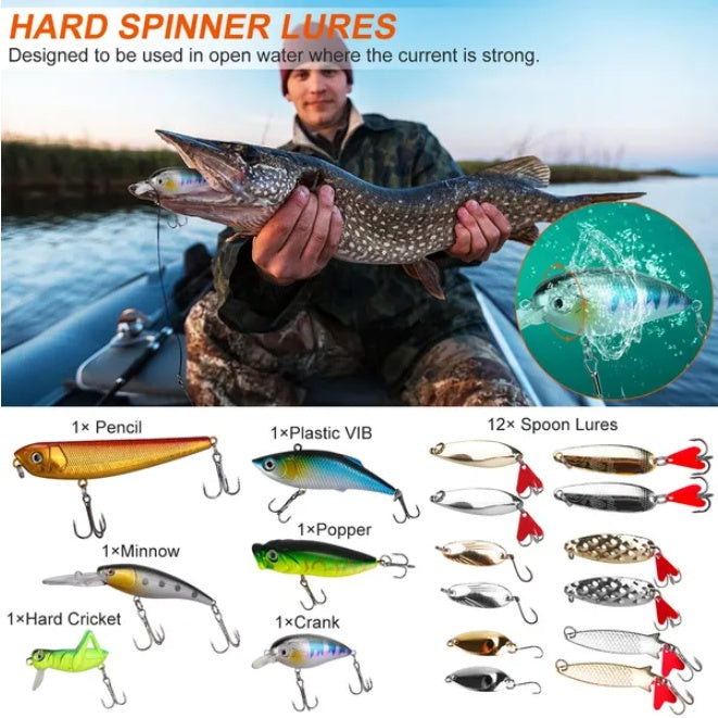 375 pc Fishing Bait And Tackle Box