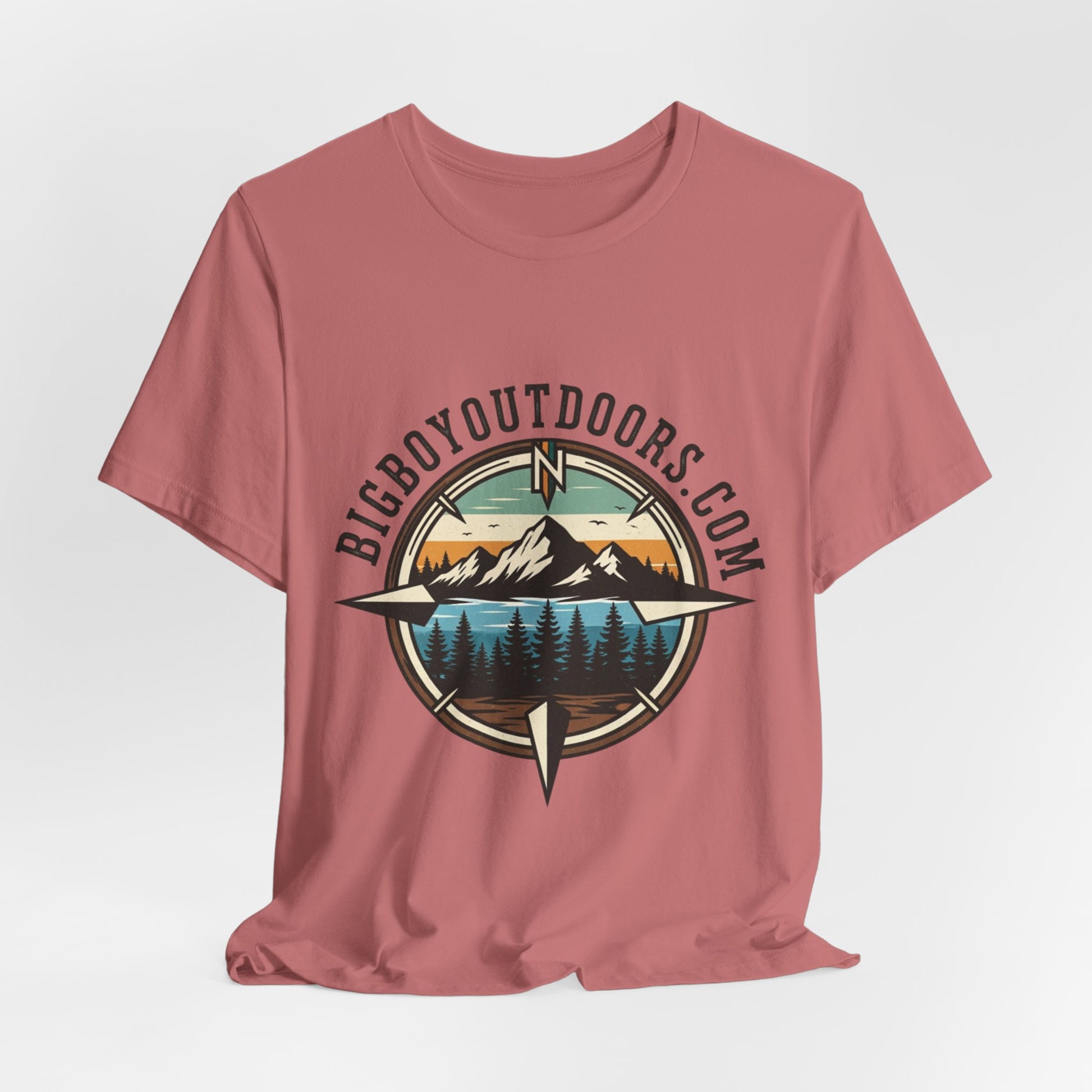 Adventure Compass T‑Shirt — BigBoyOutdoors.com Mountain & Lake Logo Tee