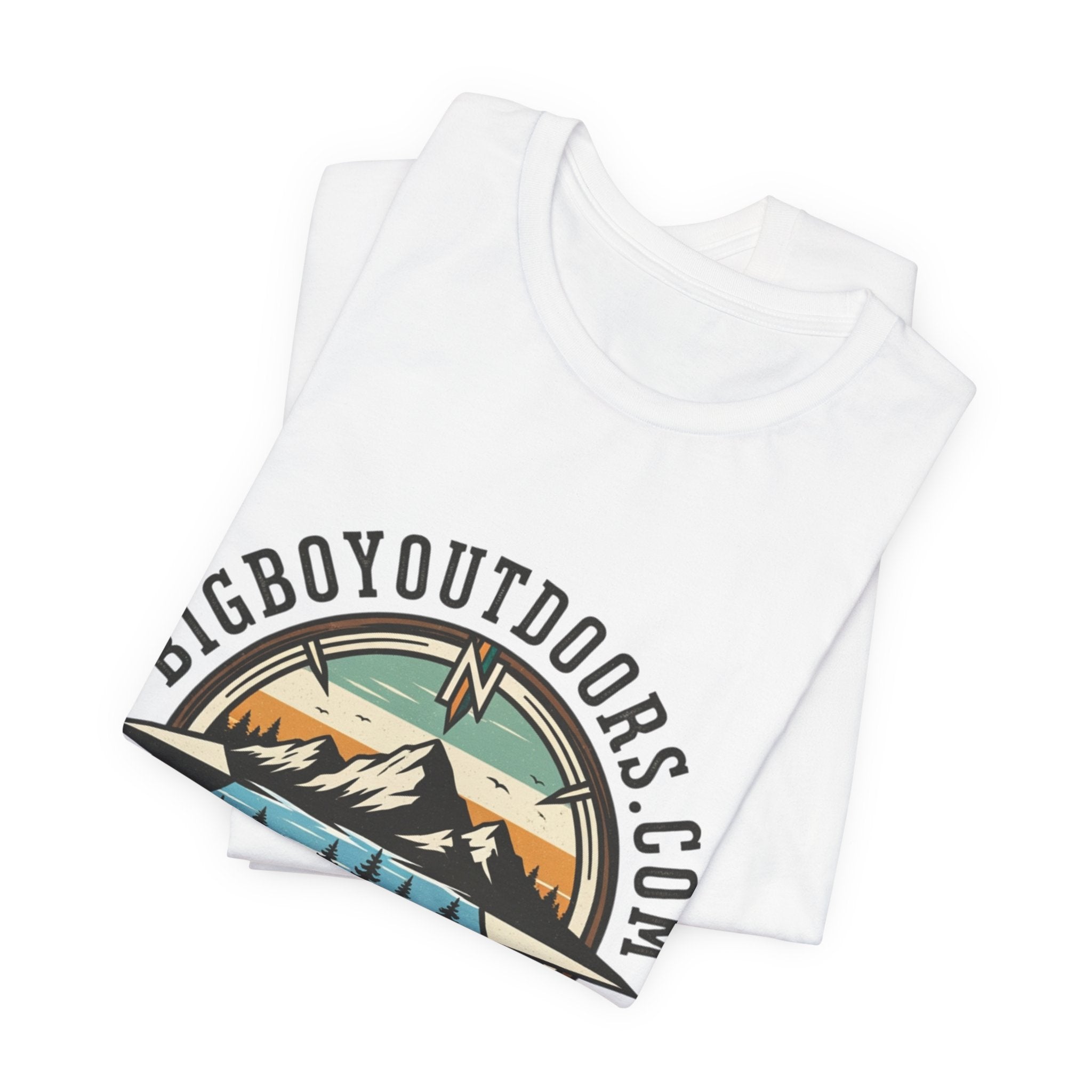 Adventure Compass T‑Shirt — BigBoyOutdoors.com Mountain & Lake Logo Tee