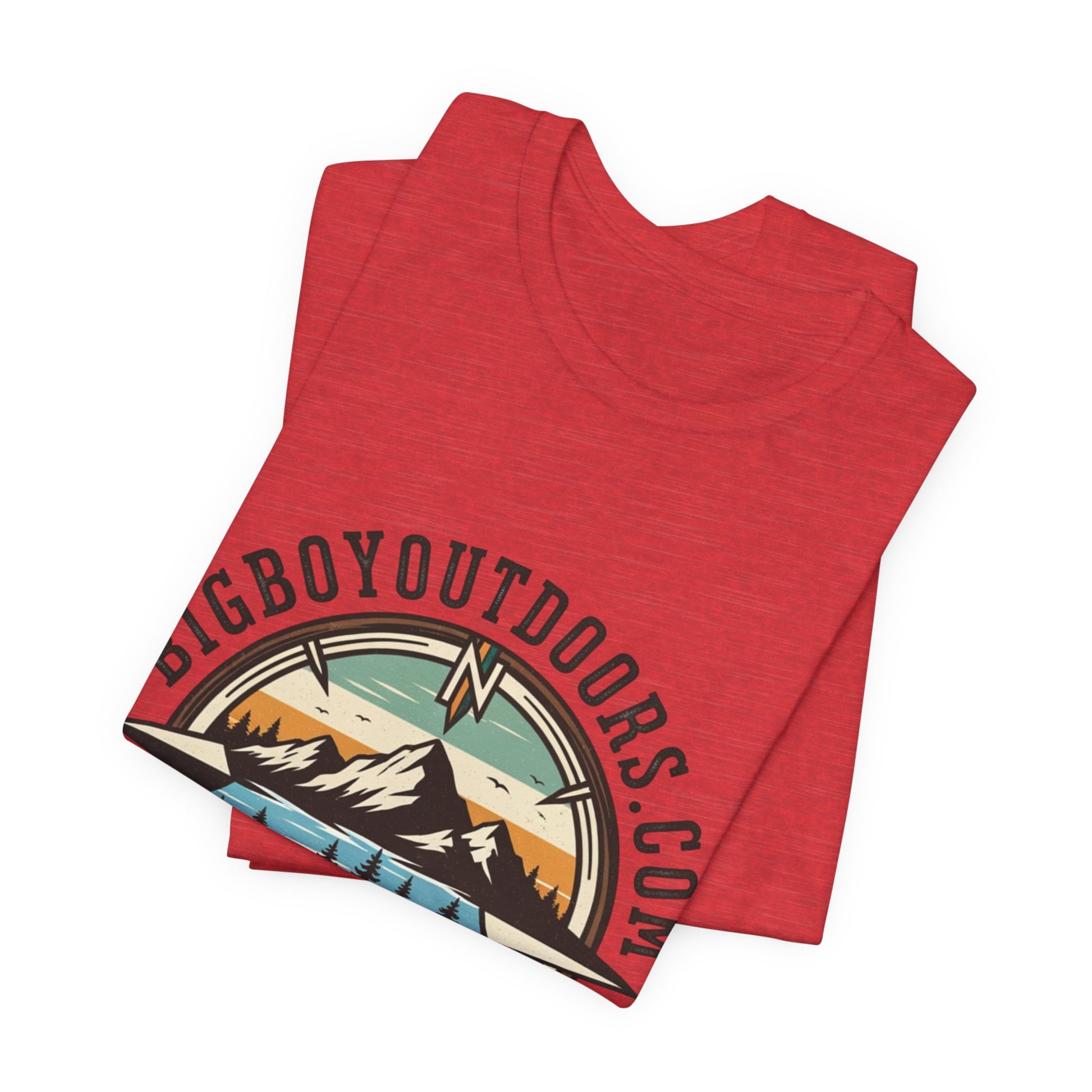 Adventure Compass T‑Shirt — BigBoyOutdoors.com Mountain & Lake Logo Tee