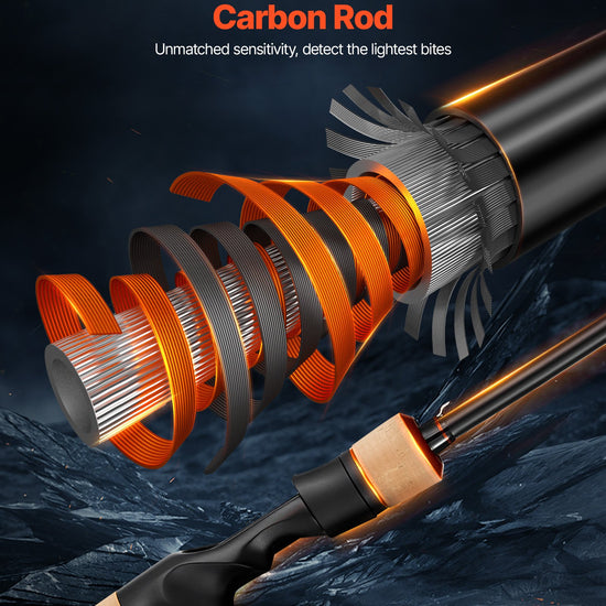 Rod And Fishing Reel Combo, IM7 Carbon Fiber Baitcasting Rod And Reel Combo, Bass Fishing Pole With 6+1 BB System, 7.0:1 Gear Ratio, Cork Handle, Stainless Steel Guides With Ceramic Rings