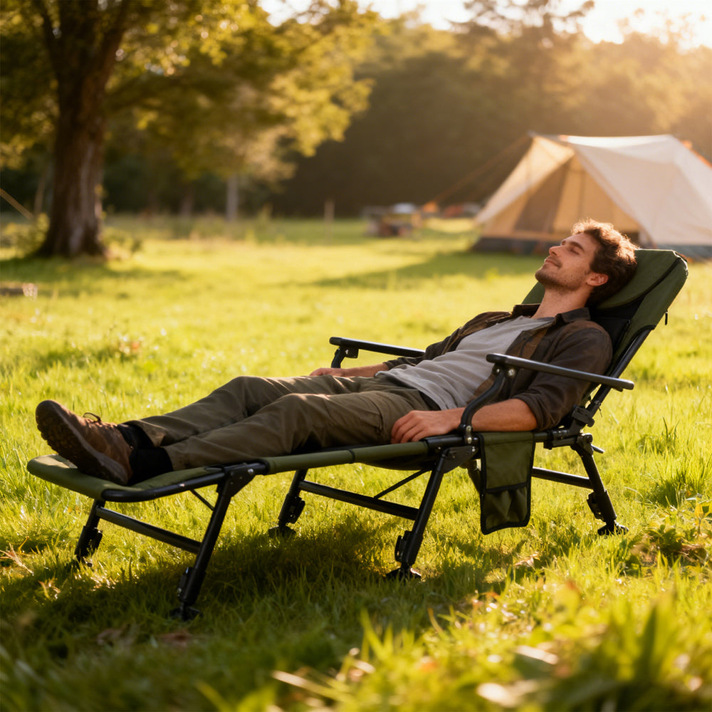 Oversized Foldable Lounge Chair With Detachable Footrest