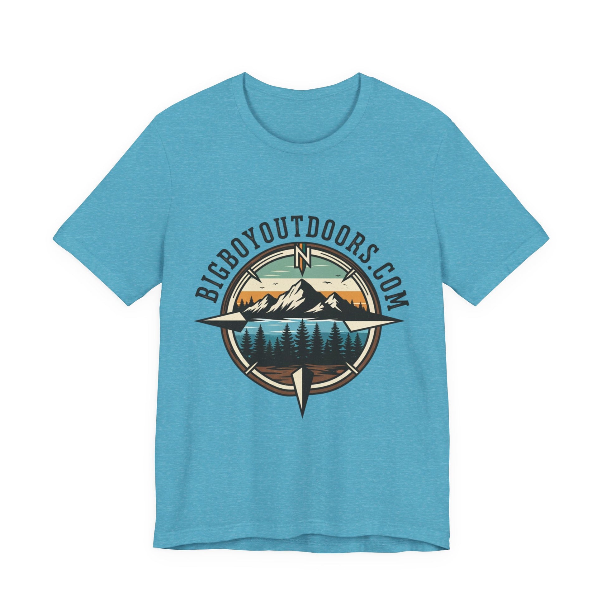 Adventure Compass T‑Shirt — BigBoyOutdoors.com Mountain & Lake Logo Tee