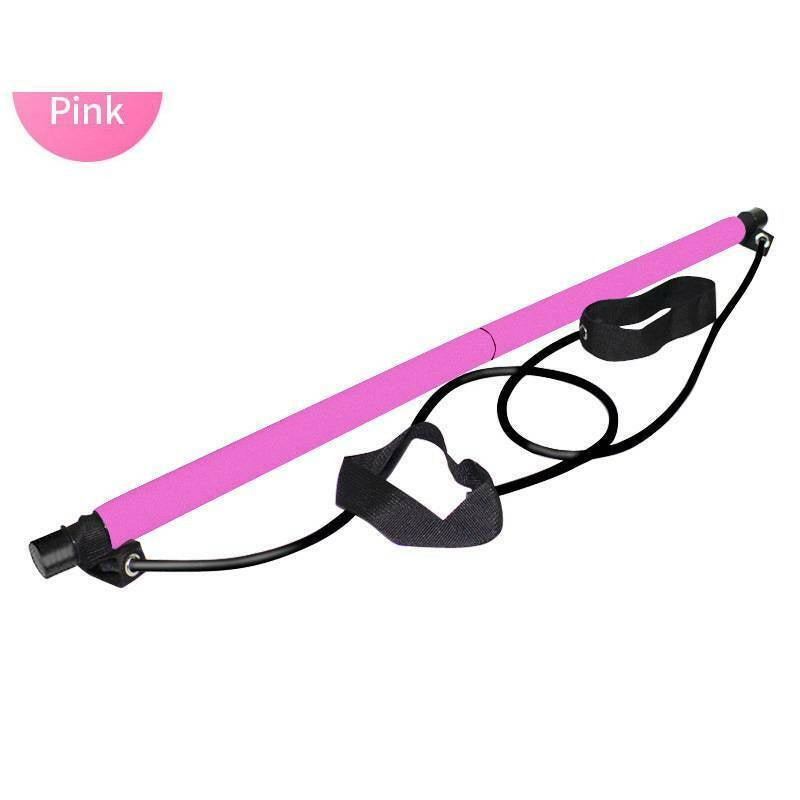 Pilates Stick Home Fitness Exercise Foot Pedal Resistance Band