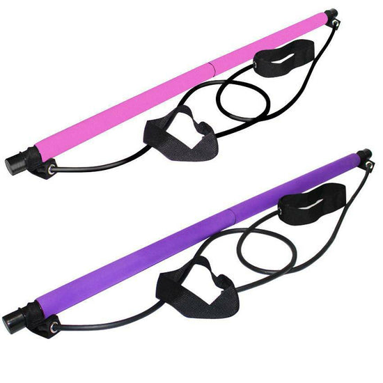 Pilates Stick Home Fitness Exercise Foot Pedal Resistance Band