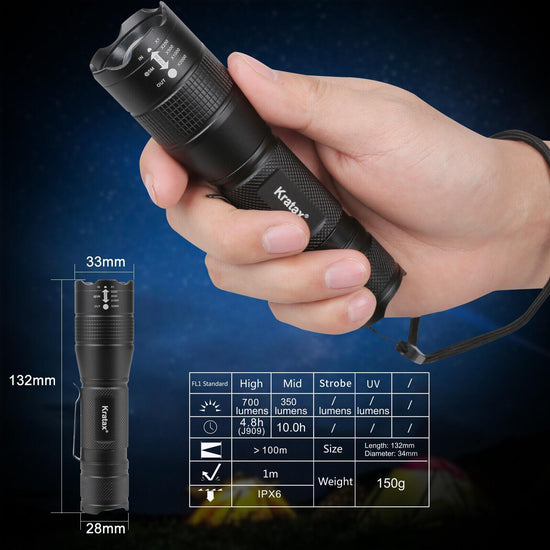 Small Ultra-Retractable LED Tactical Handheld Flashlight With Knife