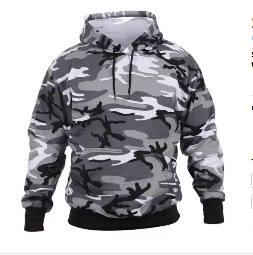 Mens Casual Camo Hoodie Top