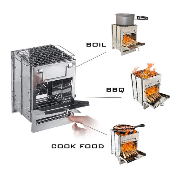 Lightweight Camping Stove Adjustable Folding Wood Stove
