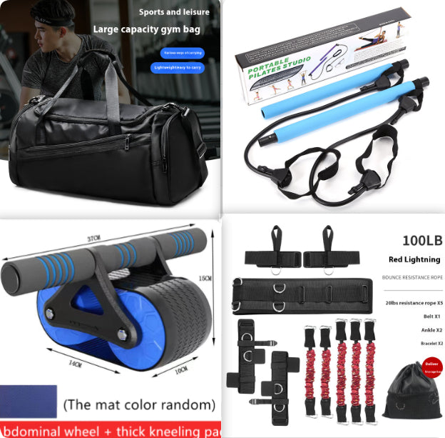 Double Wheel Abdominal Exerciser Automatic Rebound Ab Wheel