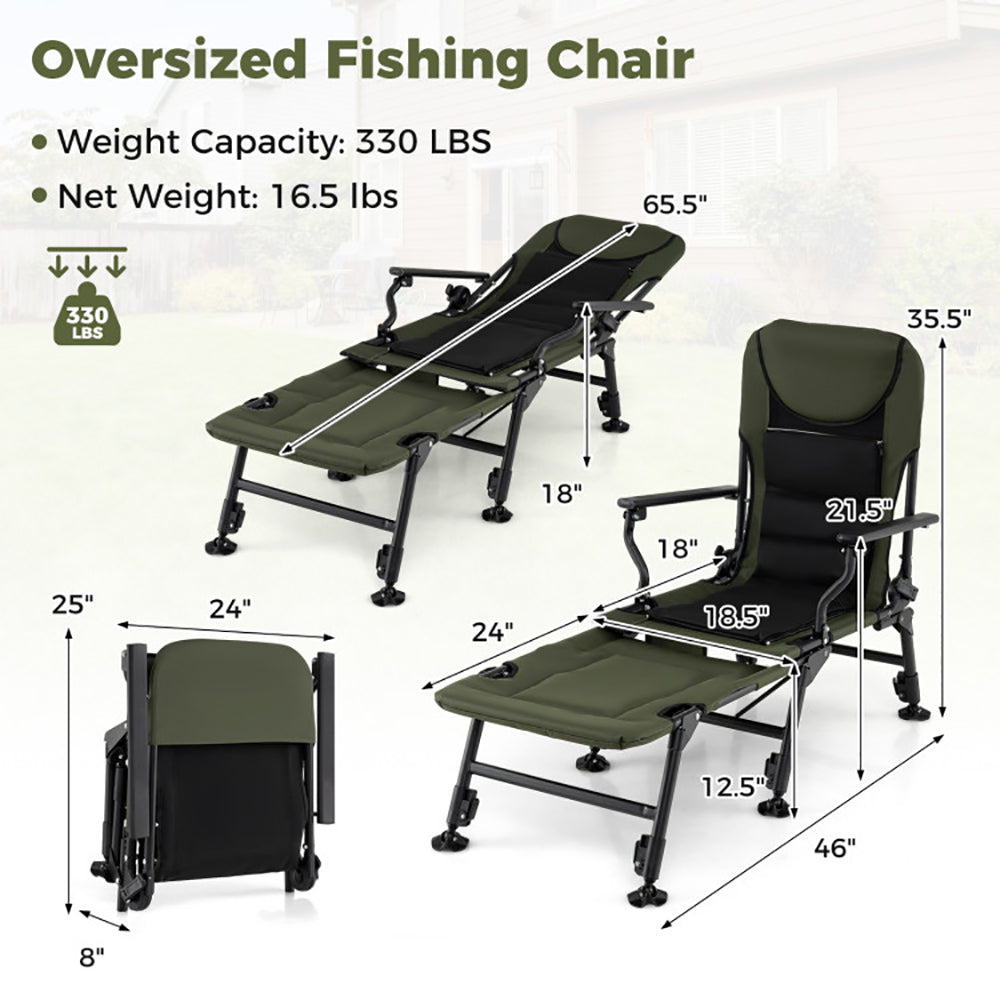 Oversized Foldable Lounge Chair With Detachable Footrest