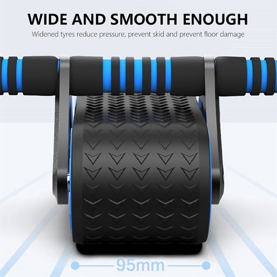 Double Wheel Abdominal Exerciser Automatic Rebound Ab Wheel