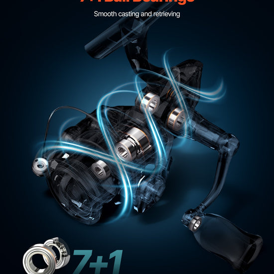 Rod And Fishing Reel Combo, IM7 Carbon Fiber Spinning Rod And Reel Combo, Bass Fishing Pole With 7 Ft Two-Piece Rods, 7+1 Ball Bearings, EVA Handle, Stainless Steel Guides With Ceramic Rings