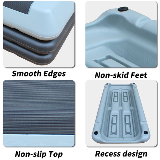 Adjustable Workout Aerobic Stepper, Step Platform Trainer With 4 Risers