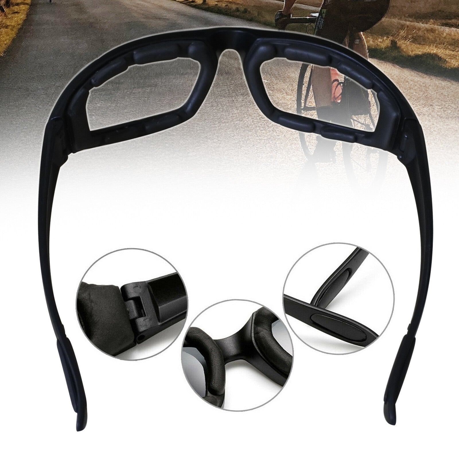Cycling Sunglasses Chopper Outdoor Sports Glasses UV400 Protection For Fishing Driving Glasses Wind Resistant Clear Yellow Gray Lens 3 Pack