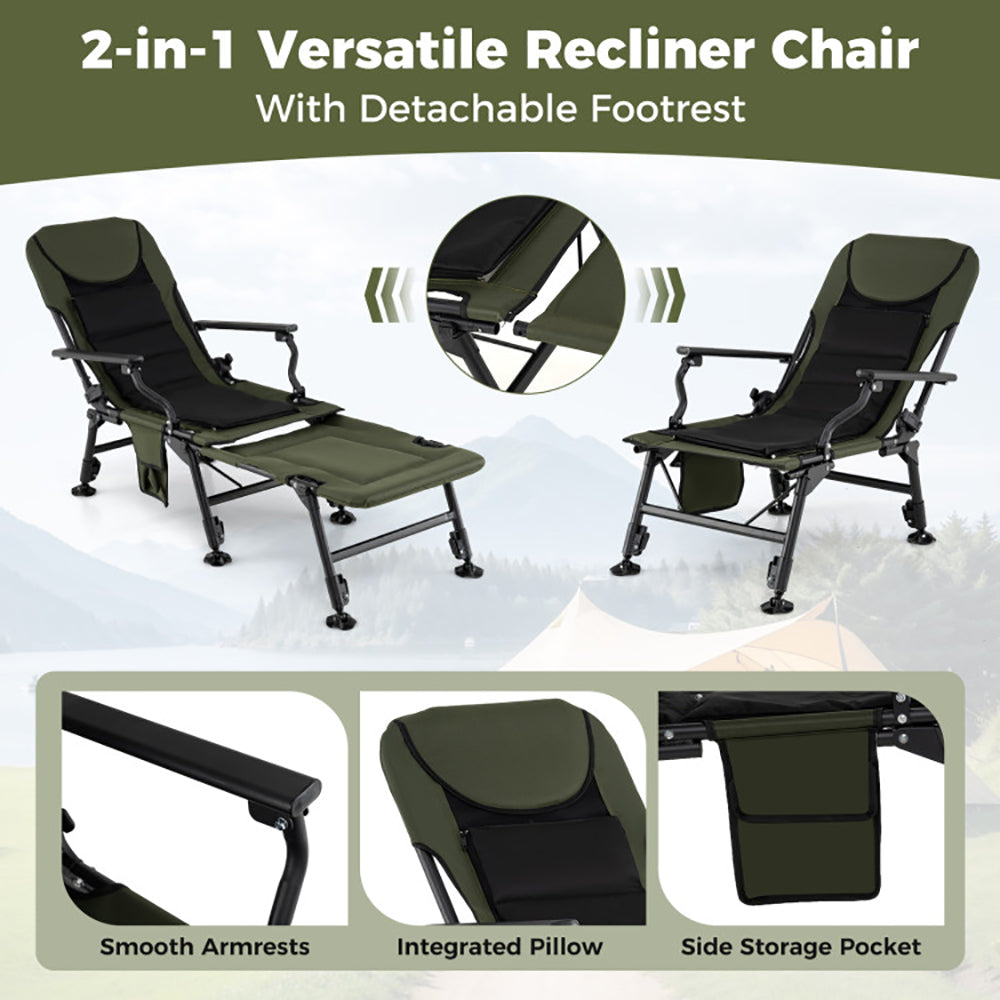 Oversized Foldable Lounge Chair With Detachable Footrest