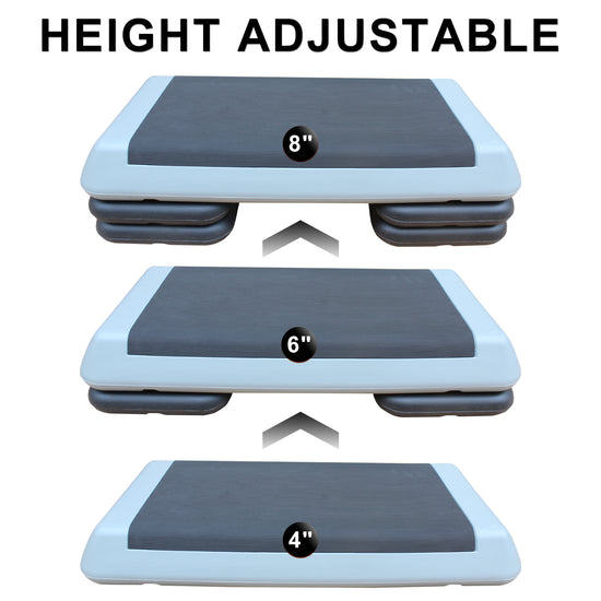 Adjustable Workout Aerobic Stepper, Step Platform Trainer With 4 Risers
