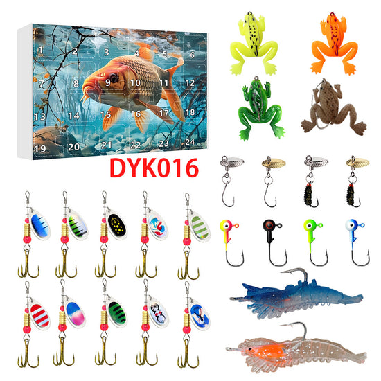 24 Countdown Advent Christmas Fishing Set