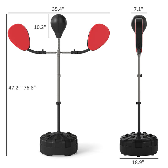 Boxing Bag with Stand, Adjustable Height Punching Speed Bag with 2 Target Arms, for Training, Exercise