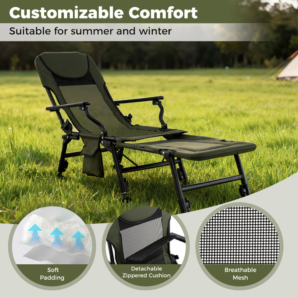 Oversized Foldable Lounge Chair With Detachable Footrest