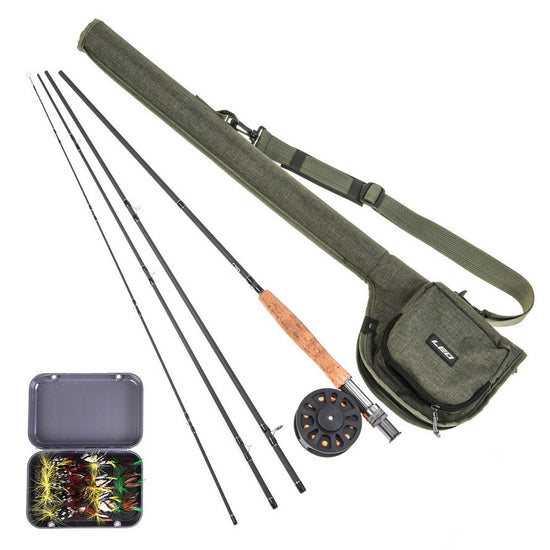 Canvas Portable Fly Fishing Rod, Bag, and Reel Combo With Carry Case