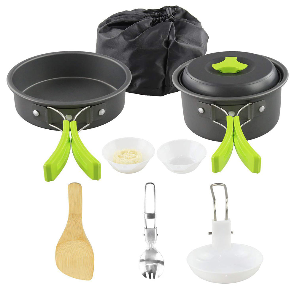 Camping Aluminum Cookware Kit Outdoor Cooking Set Aluminum Equipment Outdoor Pot Travel Tableware Kitchen Hiking Picnic BBQ