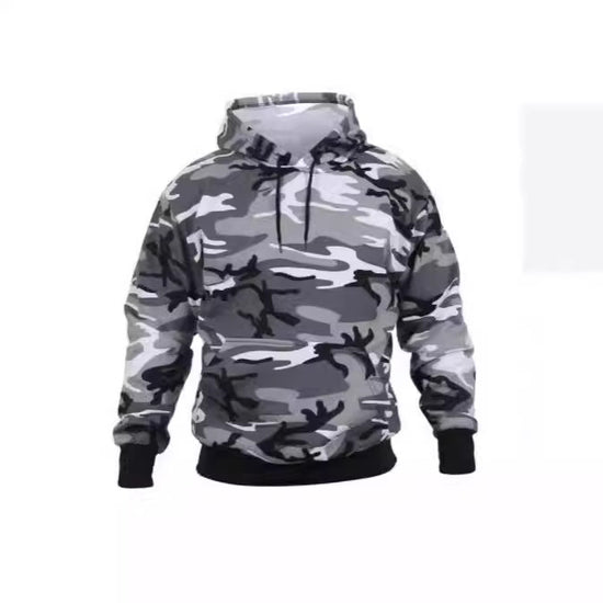 Mens Casual Camo Hoodie Top