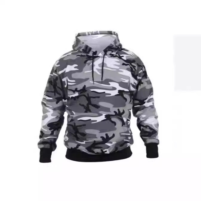Mens Casual Camo Hoodie Top