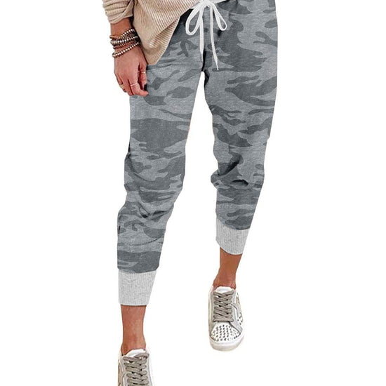 Camo print casual drawstring Jogger