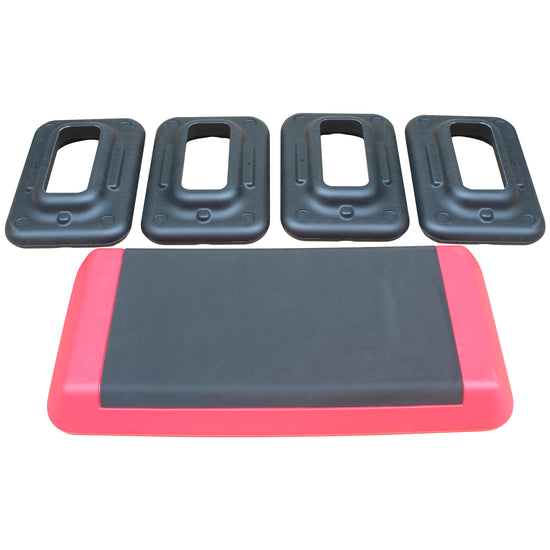 Adjustable Workout Aerobic Stepper, Step Platform Trainer With 4 Risers
