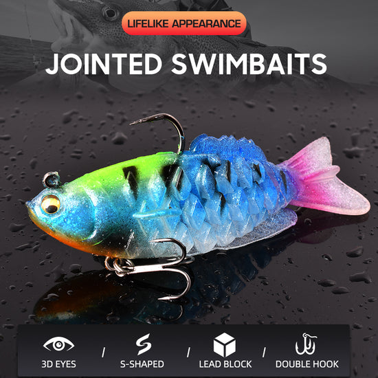 Soft Shad Bait Ultrasoft Multisection Silicone Jig Dark Sleeper Swimbait For Bass Fishing