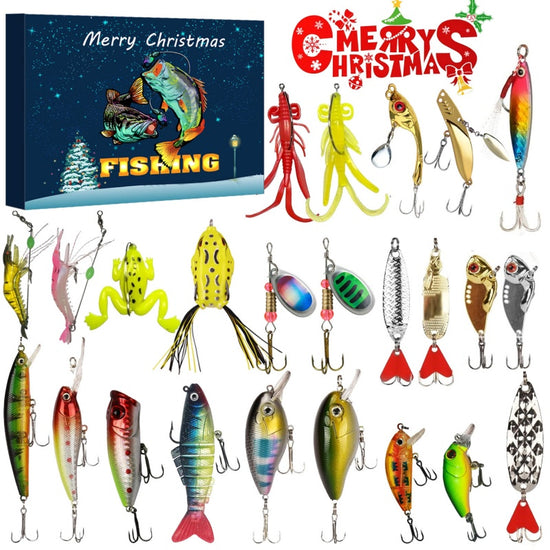 Christmas Countdown Calendar - 24 Day Fishing Lure Set For Adult Men And Teenage Boys - Christmas Surprise Gift